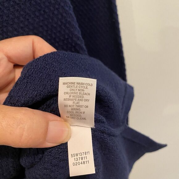 J. Jill Waffle Knit Tunic Sweater XS Blue Thermal Staple Top Coastal Light Layer - Picture 11 of 11